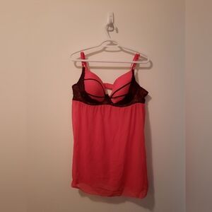 La Vie En Rose Red & Black Chemise